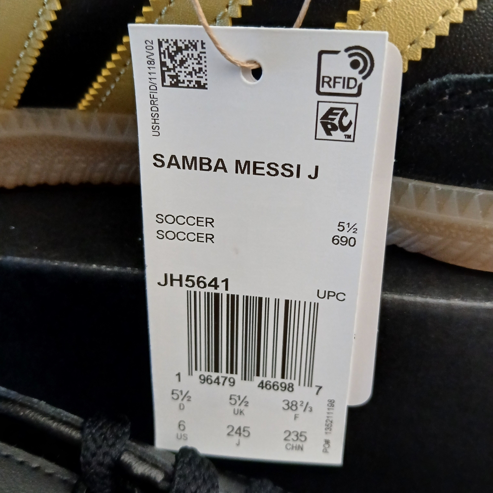 Adidas Samba Black and Gold Sneakers Size 6 New $110 - Picture 9 of 12